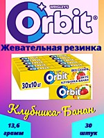 Orbit Клубника-Банан жевательная резинка 13.6г 30шт 