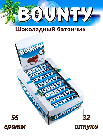 M.Bounty шоколадный батончик 55г 