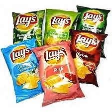 Lays чипсы (ассортимент) 140г 19шт