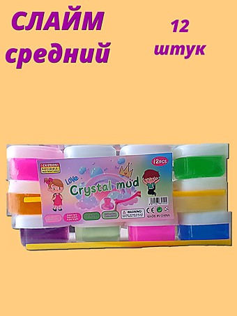 Слайм Crystal Mud 12шт